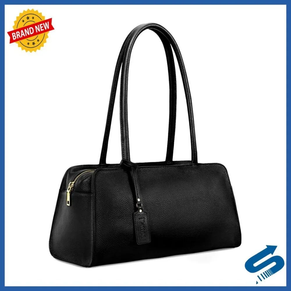 Medium Top-Handle Tote Bag Satchel Shoulder Bag in Genuine Leather
